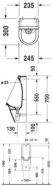 Duravit Starck 3 pisuar biały alpin wondergliss 08272500001