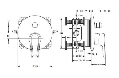 Ideal Standard Ceramix Blue bateria wannowa podtynkowa chrom A5664AA