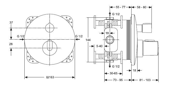 Ideal Standard Ceratherm 100 bateria termostatyczna wannowa podtynkowa chrom A4888AA