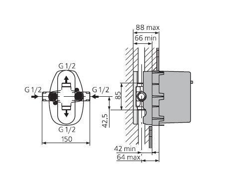 Ideal Standard termostatyczny zestaw podtynkowy G 3/4 A2659NU
