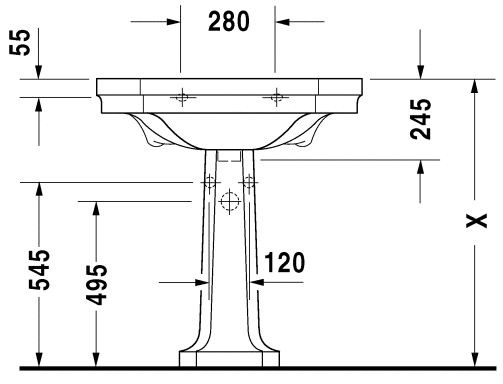 Duravit Seria 1930 postument biały alpin 0857900000