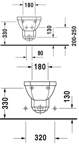 Duravit Seria 1930 bidet wiszący biały alpin 0266100000
