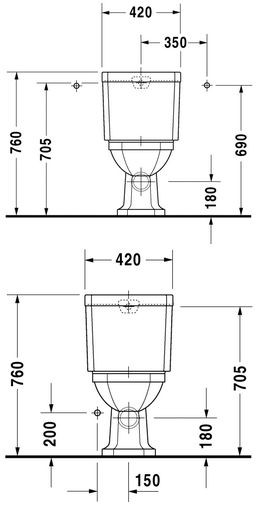 Duravit Seria 1930 muszla stojąca typu kompakt biały alpin wondergliss 02270900001