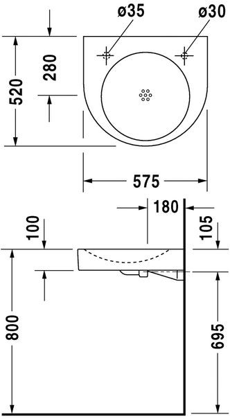Duravit Architec umywalka 57,5cm 57,5x52 biały alpin 0443580000
