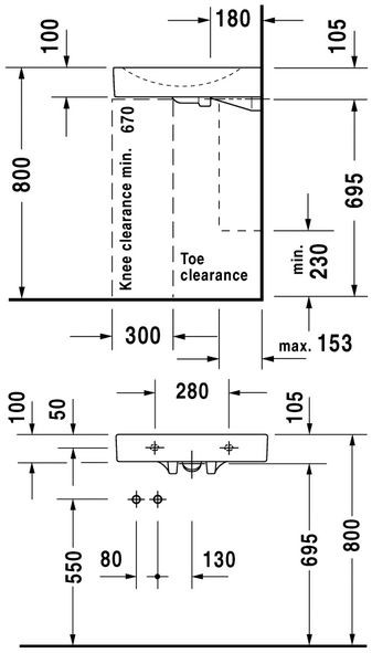 Duravit Architec umywalka 57,5cm 57,5x52 biały alpin 0443580000