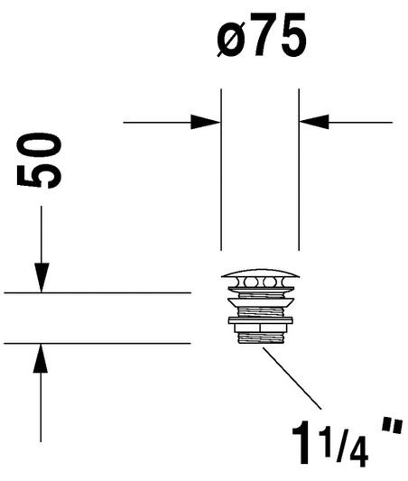 Duravit zawór pionowy chrom 0050241000