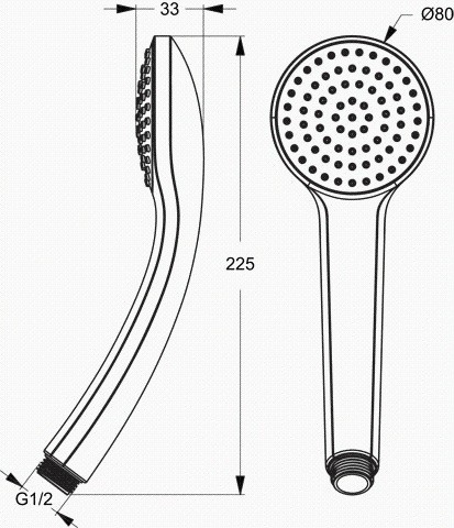 Ideal Standard Rain słuchawka prysznicowa 1-funkcyjna S chrom B9400AA