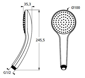 Ideal Standard Rain słuchawka prysznicowa 1-funkcyjna M chrom B9402AA
