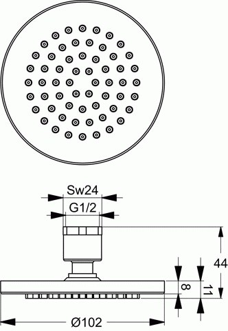Ideal Standard Rain deszczownica okrągła metalowa 10cm chrom B9435AA
