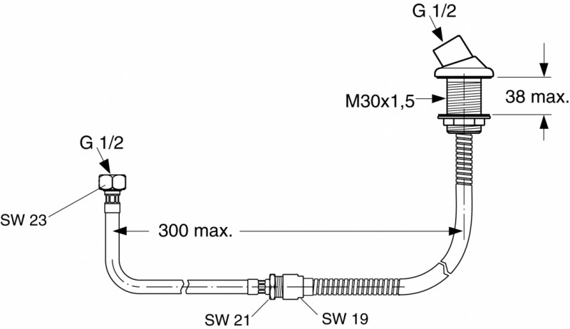 Ideal Standard Rain uchwyt prysznicowy z prowadnicą węża na brzeg wanny chrom A2263AA