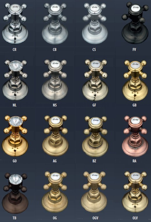 Nicolazzi bateria umywalkowa retro stare złoto OG forest drewno 1432OG79