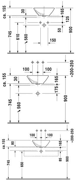 Duravit Bacino umywalka stawiana na blat 42cm 42x42 biały alpin 0333420000