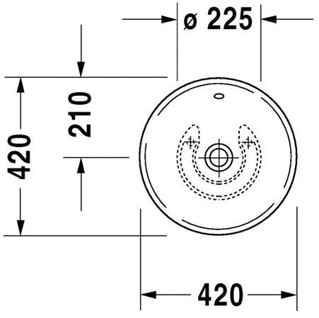 Duravit Bacino umywalka stawiana na blat 42cm 42x42 biały alpin 0325420000