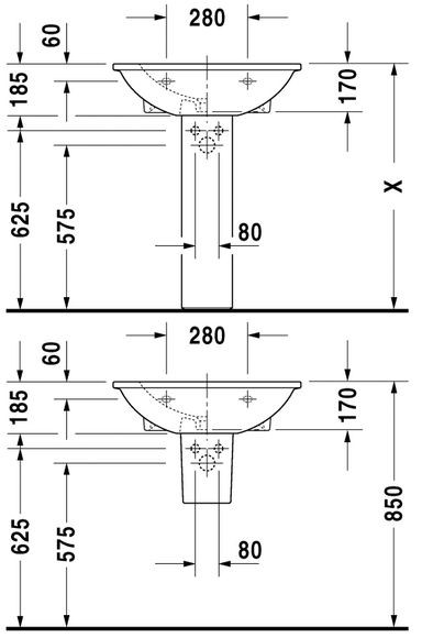 Duravit Darling New umywalka 65cm 65x54 biały alpin 2621650000