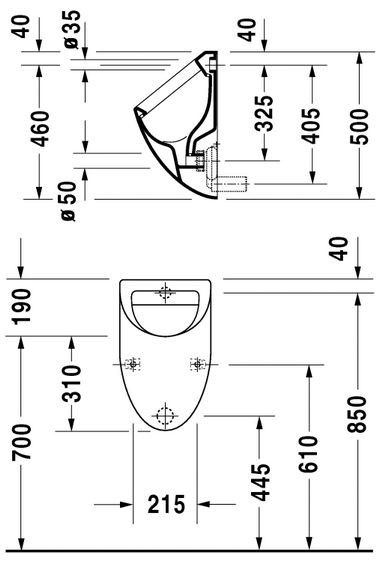 Duravit Darling New pisuar Fizz biały alpin 0823360000