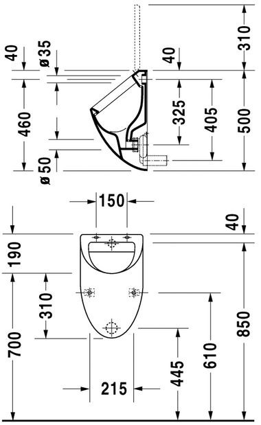 Duravit Darling New pisuar Fizz biały alpin 0823350000
