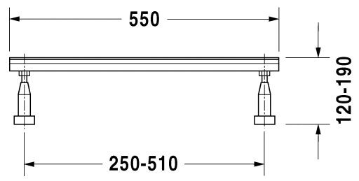 Duravit nóżki do wanien i brodzików o długości powyżej 100cm 790100000000000