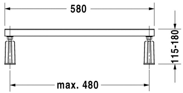 Duravit D-Code nóżki do wanien i brodzików 790127000000000