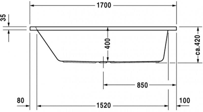 Duravit D-Code wanna prostokątna 170cm 170x75 biały alpin 700099000000000