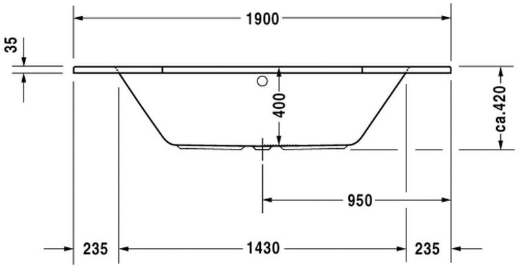 Duravit D-Code wanna sześciokątna 190cm 190x90 biały alpin 700138000000000