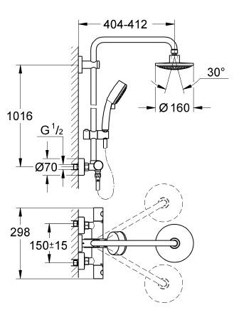 Grohe Tempesta Cosmopolitan system zestaw prysznicowy termostatyczny z deszczownicą chrom 27922