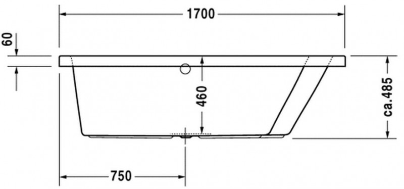Duravit Paiova wanna asymetryczna 170cm 170x100 prawa biały alpin 700213000000000
