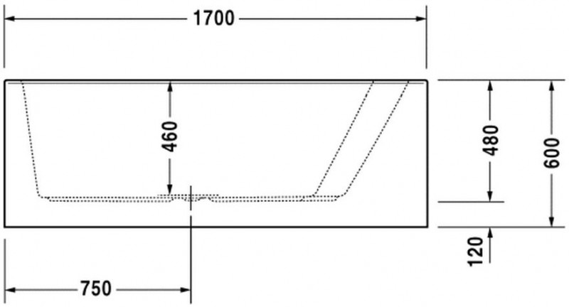 Duravit Paiova wanna asymetryczna 170cm 170x100 z obudową i stelażem prawa biały alpin 700265000000000