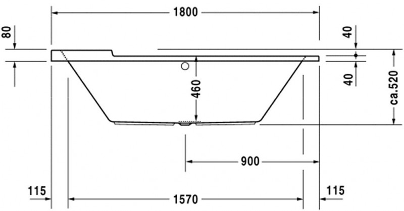 Duravit Starck wanna owalna 180cm 180x80 biały alpin 700009000000000