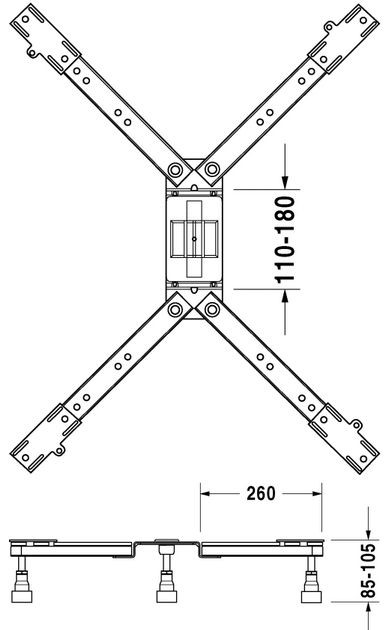 Duravit stelaż brodzikowy 85-105mm 790101000000000