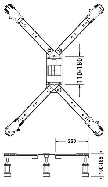Duravit stelaż brodzikowy 100-185mm 790102000000000