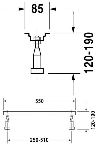 Duravit nóżki do wanien i brodzików o długości powyżej 150cm 790105000000000