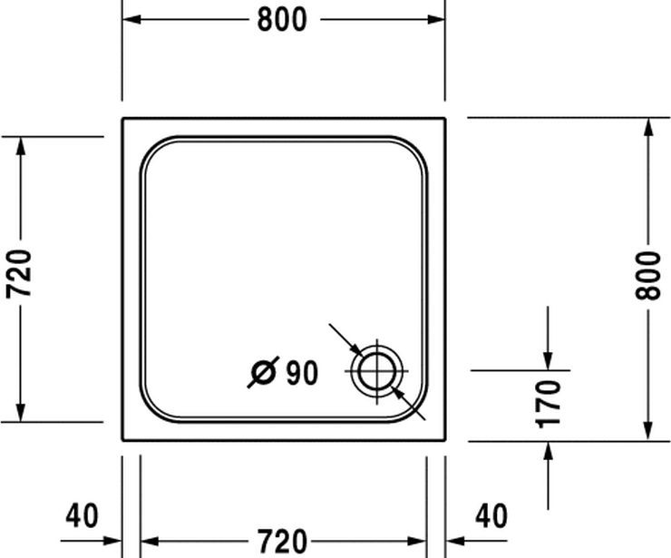 Duravit D-Code brodzik kwadratowy 80x80 biały alpin 720101000000000