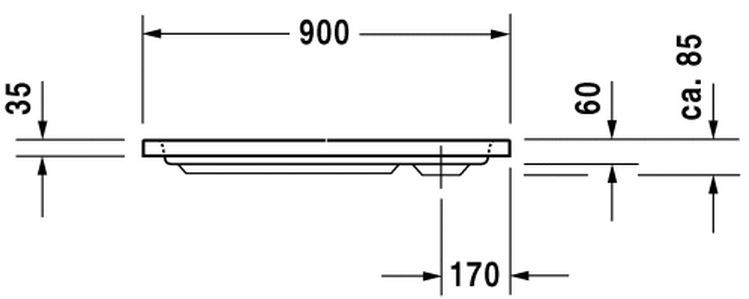 Duravit D-Code brodzik prostokątny 90x75 biały alpin 720104000000000