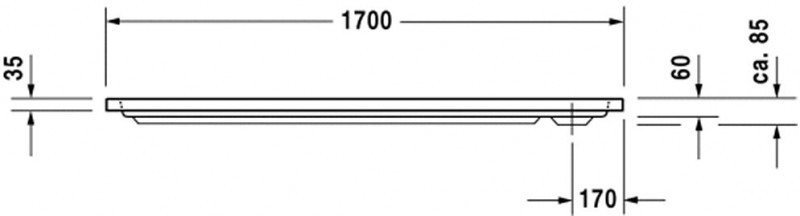 Duravit D-Code brodzik prostokątny 170x70 biały alpin 720096000000000