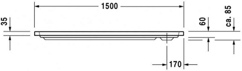 Duravit D-Code brodzik prostokątny 150x75 biały alpin antislip 720099000000001