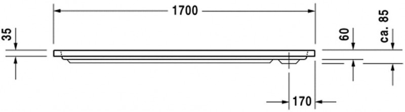 Duravit D-Code brodzik prostokątny 170x75 biały alpin antislip 720100000000001