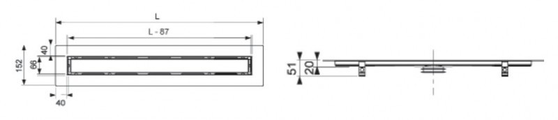Tece Drainline odpływ liniowy 120 cm odwodnienie liniowe rynna prosta do kamienia naturalnego 6 512 00