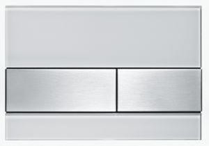 Tece Square przycisk spłukujący do stelaża WC szkło białe przyciski stal szczotkowana 9.240.801