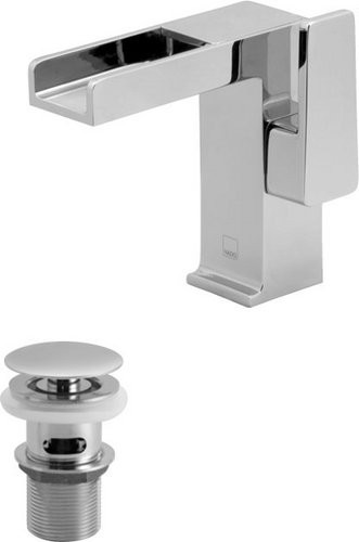 Vado Synergie bateria umywalkowa kaskada otwarta z korkiem chrom SYN-100/CC-C/P