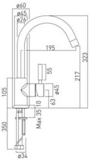 Vado Origins bateria kuchenna zlewozmywakowa chrom ORI-150S-C/P