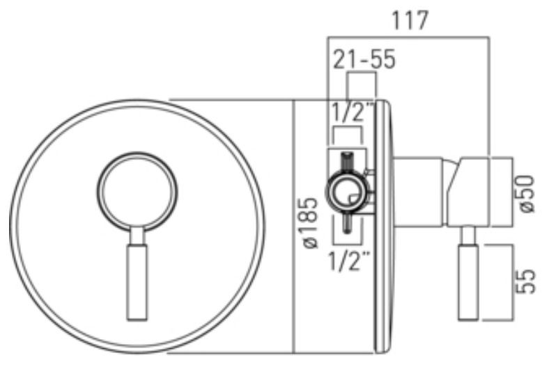 Vado Origins bateria prysznicowa podtynkowa chrom ORI-145-C/P