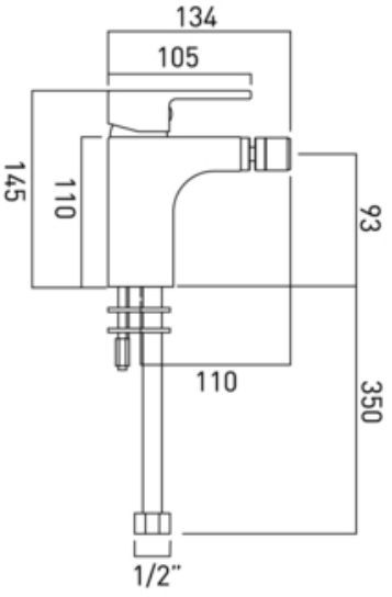 Vado Life bateria bidetowa chrom LIF-110/SB-C/P