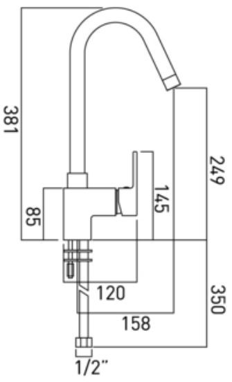 Vado Life bateria kuchenna zlewozmywakowa chrom LIF-150S-C/P