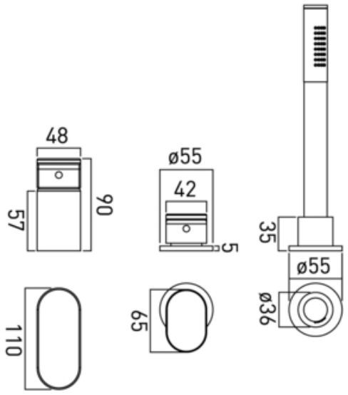 Vado Life bateria wannowa trzyotworowa chrom LIF-132/NS-C/P