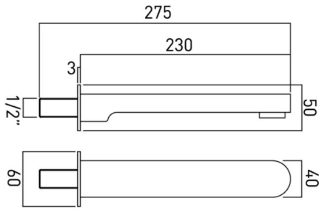 Vado Life wylewka naścienna chrom LIF-140-C/P