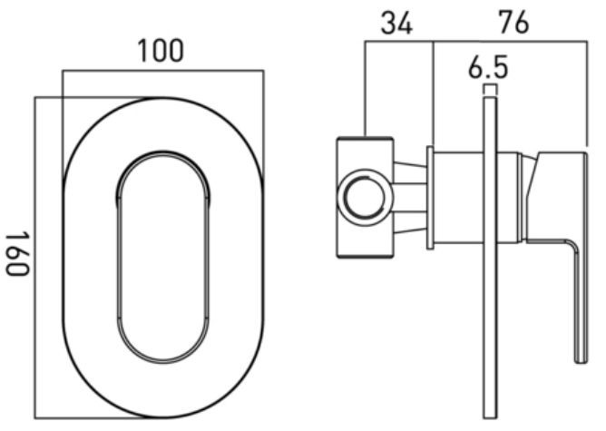 Vado Life bateria prysznicowa podtynkowa chrom LIF-145-C/P