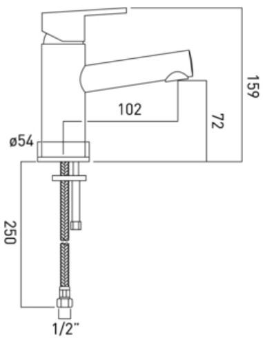 Vado Sense bateria umywalkowa chrom SEN-100/SB-C/P