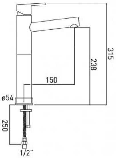 Vado Sense bateria umywalkowa wysoka chrom SEN-100E/SB-C/P