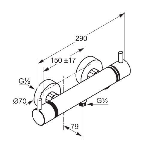 Kludi Bozz jednouchwytowa bateria prysznicowa termostatyczna ścienna chrom 35 203 05 38