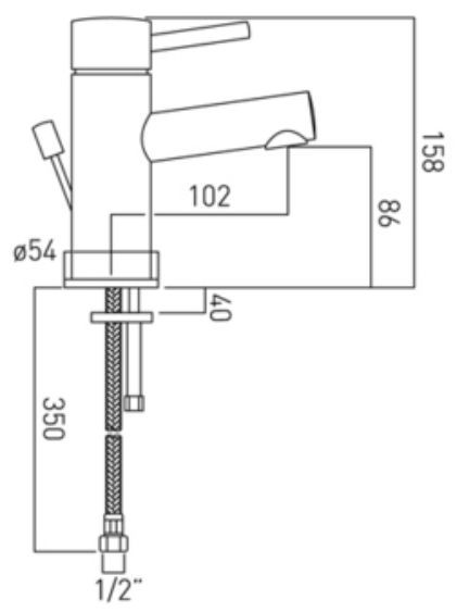 Vado Zoo bateria umywalkowa z korkiem chrom ZOO-100-C/P